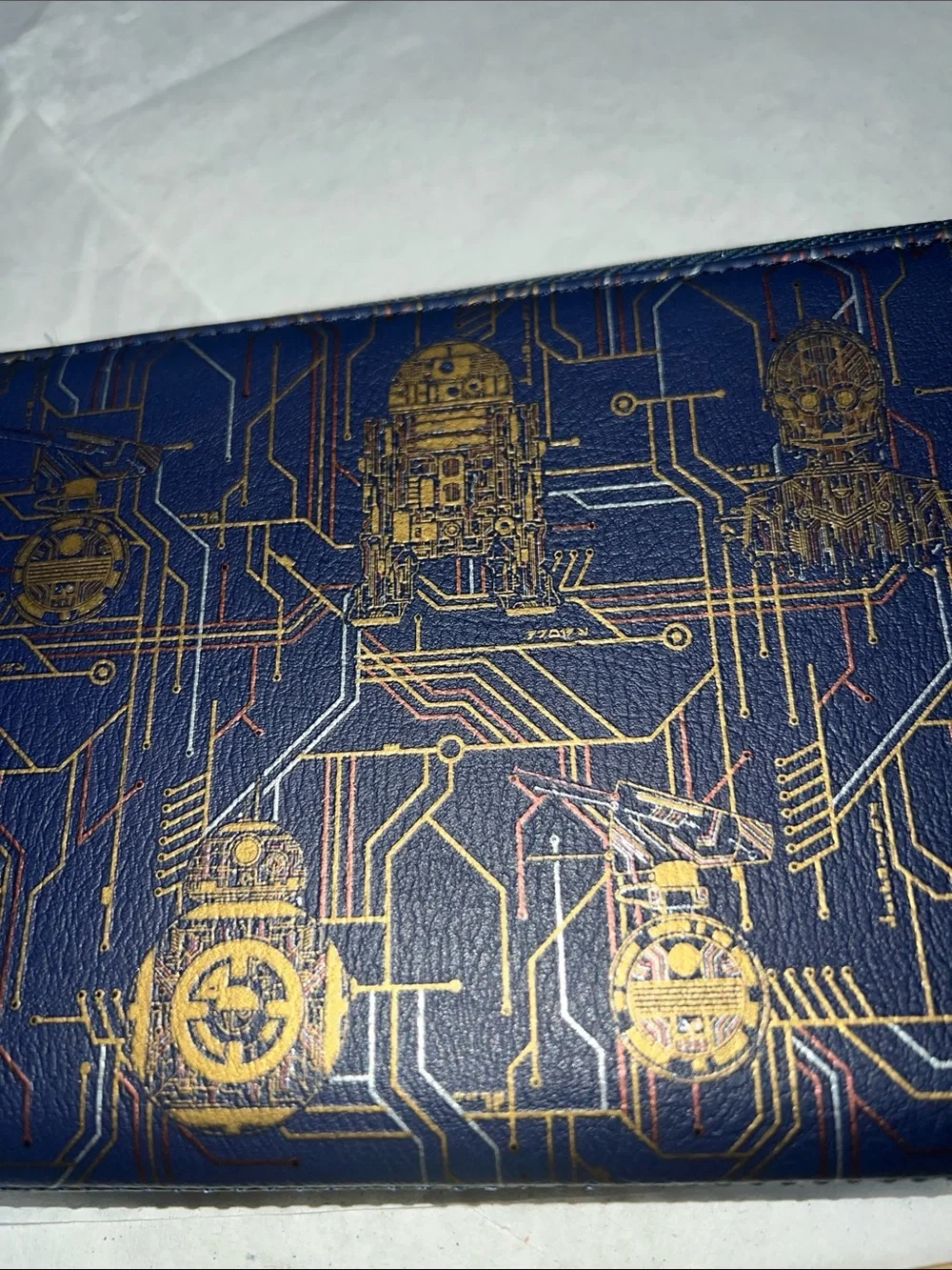 Disney Star Wars Driod Depot Navy Blue Zip Wristlet Wallet